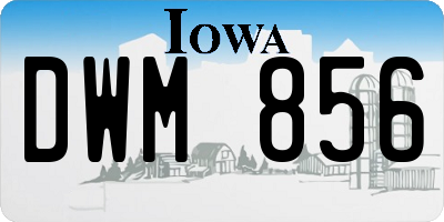 IA license plate DWM856