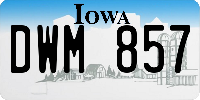 IA license plate DWM857