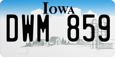IA license plate DWM859