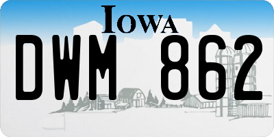 IA license plate DWM862