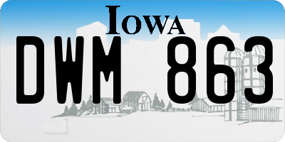 IA license plate DWM863