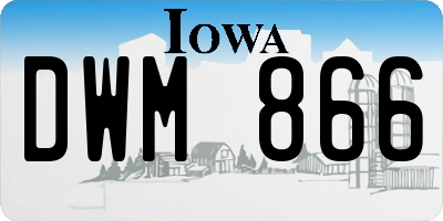 IA license plate DWM866
