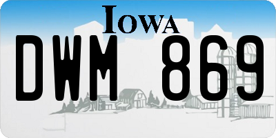 IA license plate DWM869