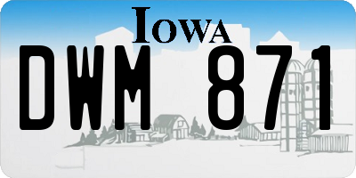 IA license plate DWM871