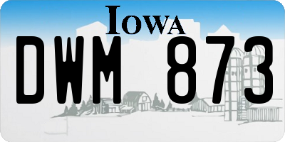 IA license plate DWM873