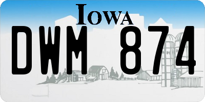 IA license plate DWM874