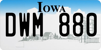IA license plate DWM880