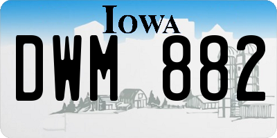 IA license plate DWM882