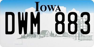 IA license plate DWM883