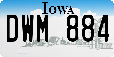 IA license plate DWM884