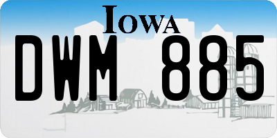 IA license plate DWM885