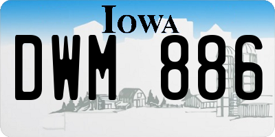 IA license plate DWM886