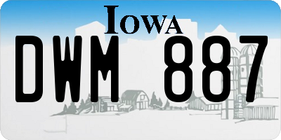 IA license plate DWM887