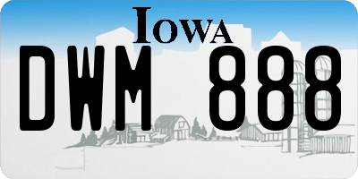 IA license plate DWM888