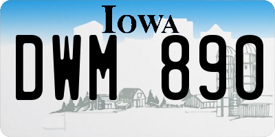 IA license plate DWM890