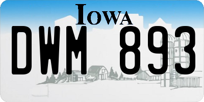 IA license plate DWM893