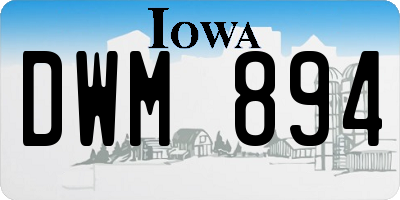 IA license plate DWM894