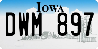 IA license plate DWM897