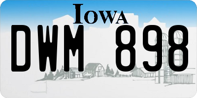 IA license plate DWM898