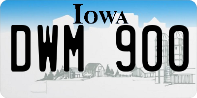 IA license plate DWM900
