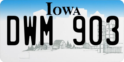 IA license plate DWM903