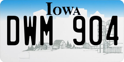 IA license plate DWM904