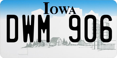 IA license plate DWM906