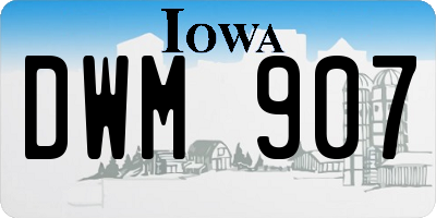 IA license plate DWM907