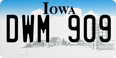 IA license plate DWM909