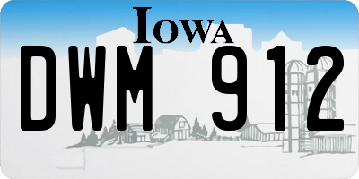 IA license plate DWM912