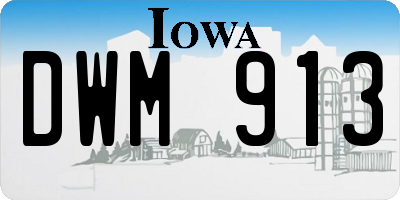 IA license plate DWM913