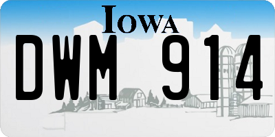 IA license plate DWM914