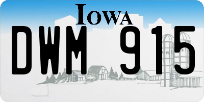 IA license plate DWM915