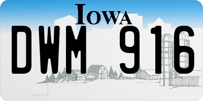 IA license plate DWM916