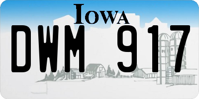 IA license plate DWM917
