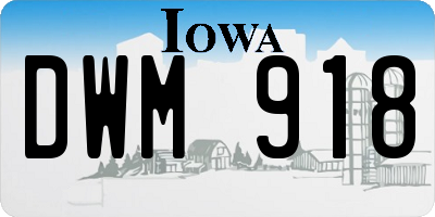 IA license plate DWM918
