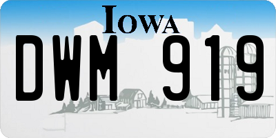 IA license plate DWM919