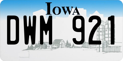 IA license plate DWM921