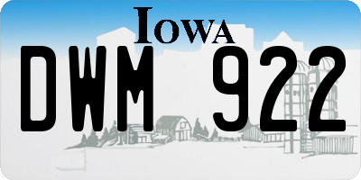 IA license plate DWM922