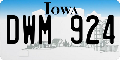 IA license plate DWM924
