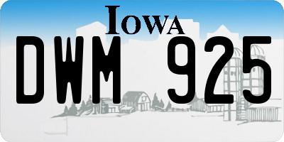 IA license plate DWM925