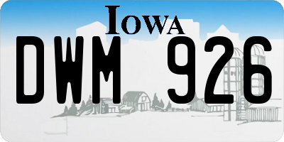 IA license plate DWM926