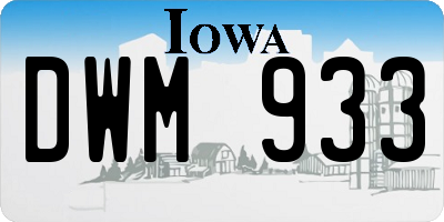 IA license plate DWM933