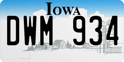IA license plate DWM934