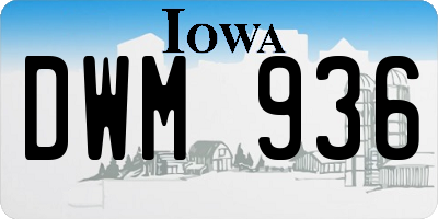 IA license plate DWM936