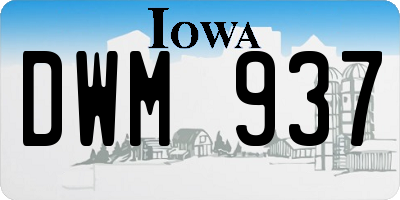 IA license plate DWM937
