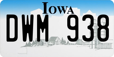IA license plate DWM938