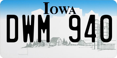 IA license plate DWM940
