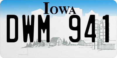 IA license plate DWM941