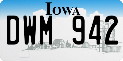 IA license plate DWM942